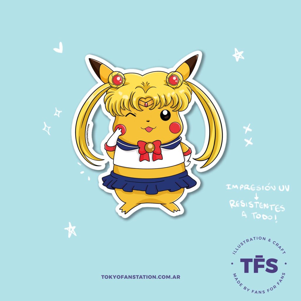 Sticker Premium Blanco Pikachu