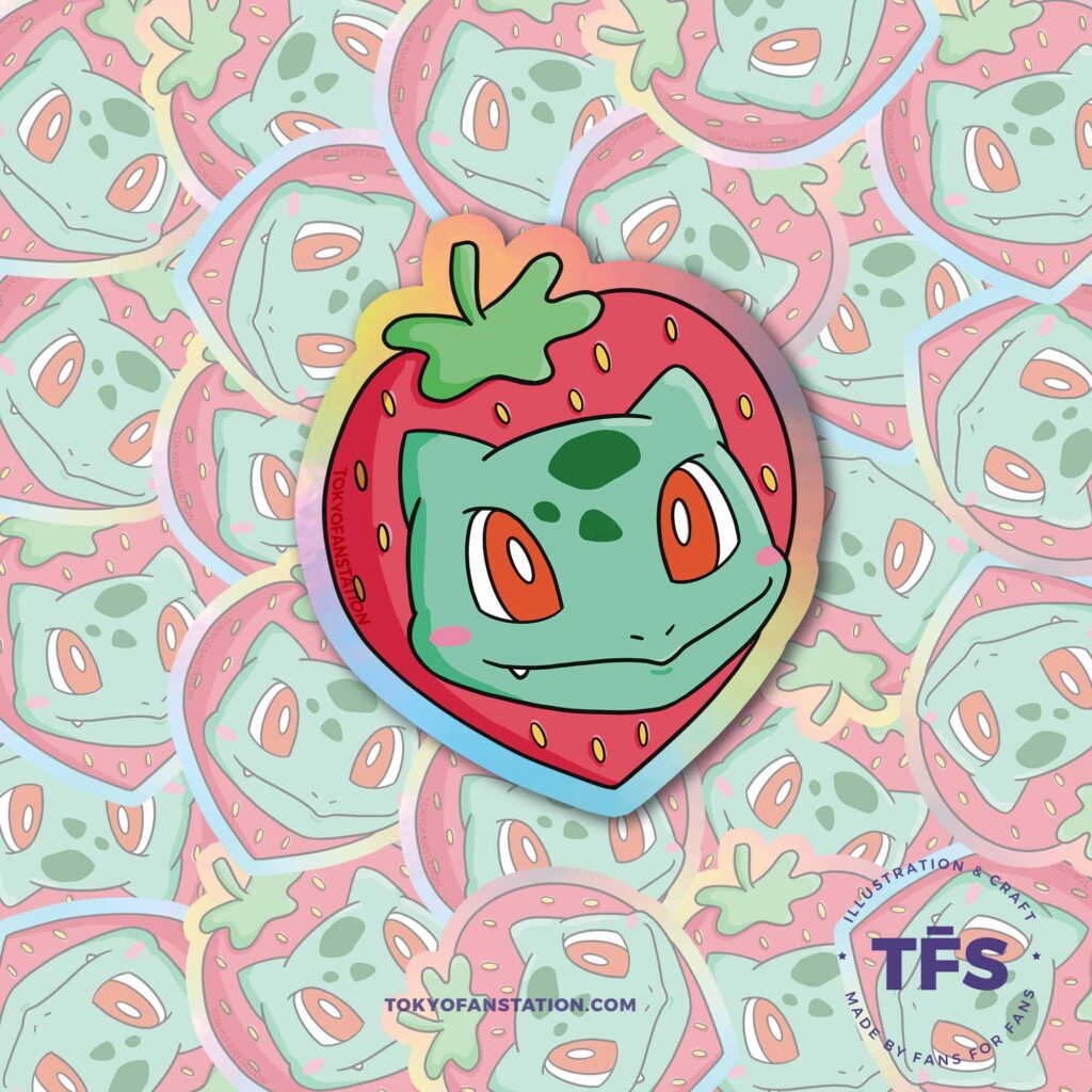 Sticker Holográfico Frutilla Bulbasaur