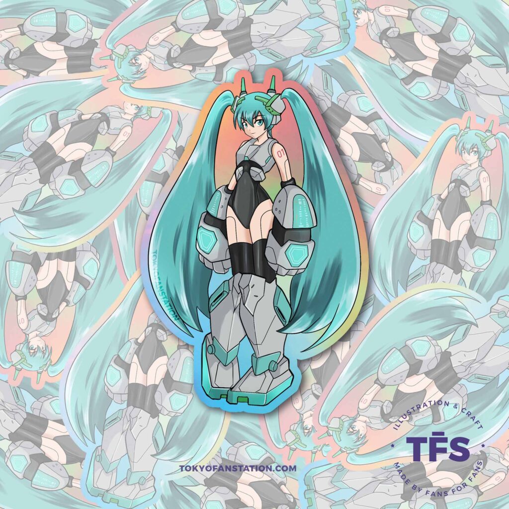 Sticker Holográfico Miku Robot