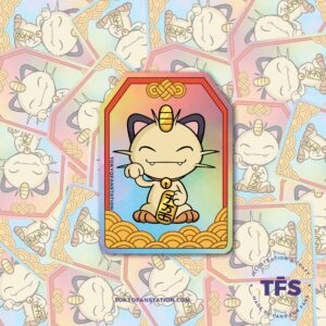 Sticker Holográfico Omamori Meowth Fortuna