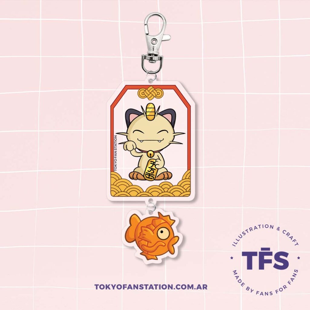 Llavero Lucky Meowth + Dije